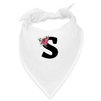 Florale Buchstaben - Bandana - Weiß - Vorne
