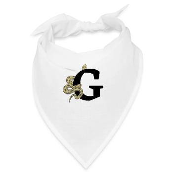 Buchstabe g Schlange - Bandana - Weiß - Vorne