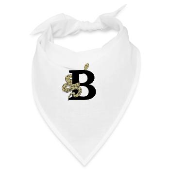 Buchstabe b Schlange - Bandana - Weiß - Vorne