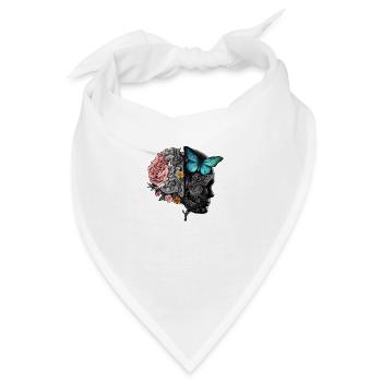 Half Vintage Flower brain Batterfly Ur-Tshirt - Bandana - Weiß - Vorne