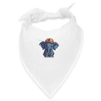 elefant mit mütze - Bandana - Weiß - Vorne