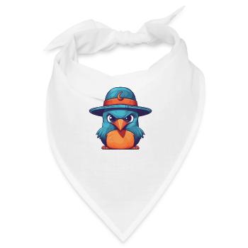 vogel mit hut - Bandana - Weiß - Vorne