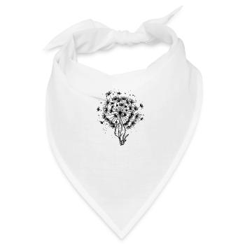Sommerlicher Löwenzahn - Vektorillustration - Bandana - Weiß - Vorne