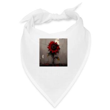 Düstere rote Sonnenblume in Aquarell - Bandana - Weiß - Vorne