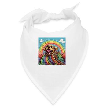 Funny LSD - freaky dwarf - Hund auf Rollercoster 1 - Bandana - Weiß - Vorne
