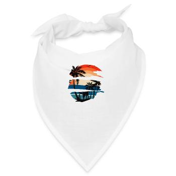 Sonnenuntergang - Bandana - Weiß - Vorne