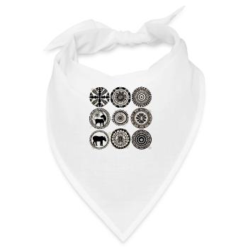 Afrikanische Folklore - Bandana - Weiß - Vorne