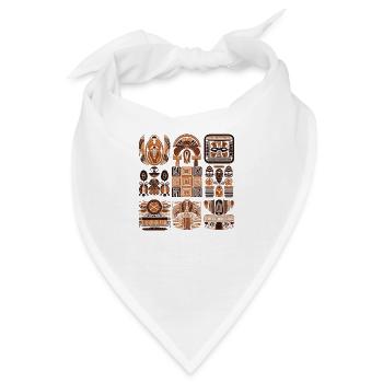 Afrikanische Folklore - Bandana - Weiß - Vorne