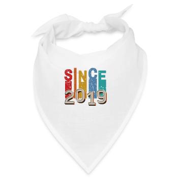 Seit 2019 retro - Bandana - Weiß - Vorne