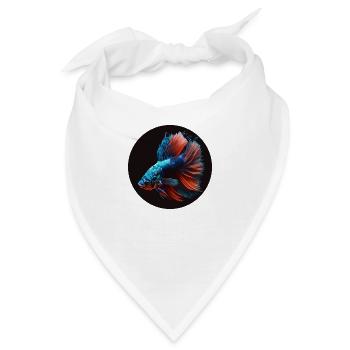 Kampffisch / Beta Splendens - Bandana - Weiß - Vorne