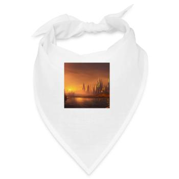City skyline across the water at sunset - Bandana - Weiß - Vorne