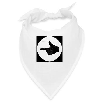 Transparenter Kreis mit schwarzen Rändern - Bandana - Weiß - Vorne