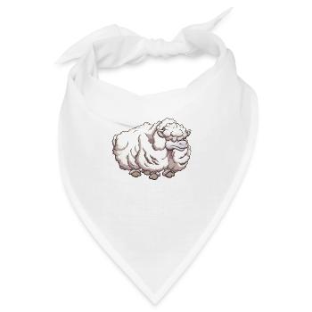 Haariges Cartoon-Schaf - Bandana - Weiß - Vorne
