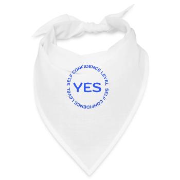 SELF CONFIDENCE LEVEL YES blau - Bandana - Weiß - Vorne