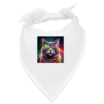 Kosmischer Katzenflair - Bandana - Weiß - Vorne