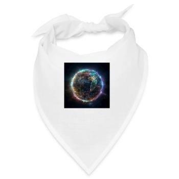Erde umwoben von einem Netzwerk - Bandana - Weiß - Vorne