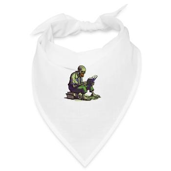 Pixel-Zombie – Lesezeit im Retro-Style - Bandana - Weiß - Vorne