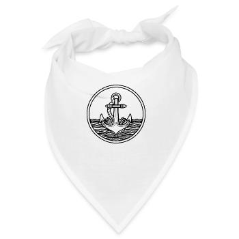 Anker Boot Schiff Nautik - Bandana - Weiß - Vorne