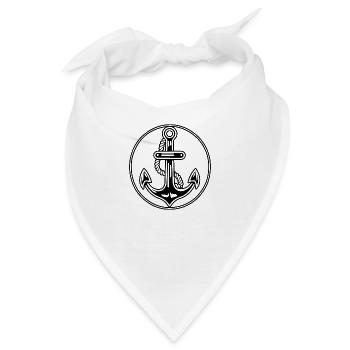 Anker Boot Schiff Nautik - Bandana - Weiß - Vorne