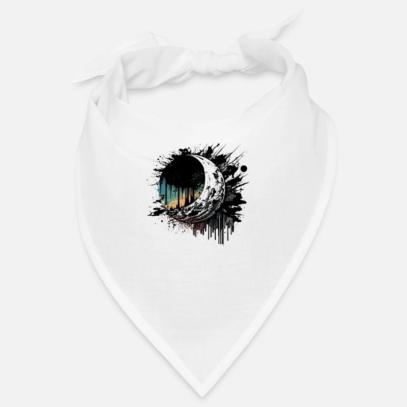 Moon Color Drop Black Multicolored Bandana