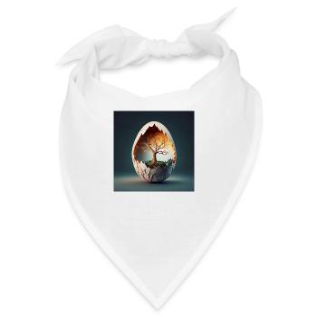 Baum in Ei - Bandana - Weiß - Vorne