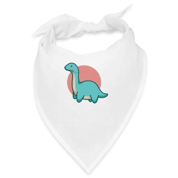 Süßer Dinosaurus mit langem Hals, Brontosaurus - Bandana - Weiß - Vorne