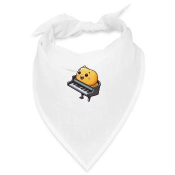Klavier im Comic Stil - Bandana - Weiß - Vorne