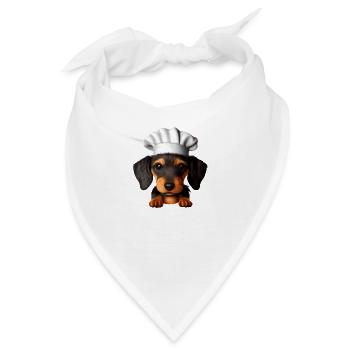 Dachshund Hund Kochen Hunde Dackelwelpe Gastronom - Bandana - Weiß - Vorne