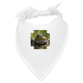 Sei kein Frosch heißt es in einer Redewendung - Bandana - Weiß - Vorne