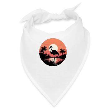 Tropical Flamingo - Bandana - Weiß - Vorne