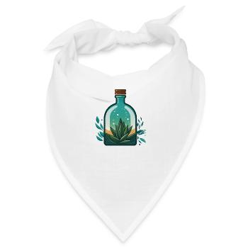 Aloe Vera in Flasche - Bandana - Weiß - Vorne