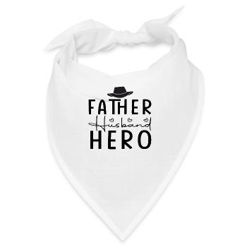 Father Husband Hero - Bandana - Weiß - Vorne