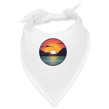 Sonnenuntergang - Bandana - Weiß - Vorne