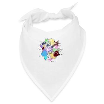 weißer indischer Kopfschmuck bunte Flecken - Bandana - Weiß - Vorne