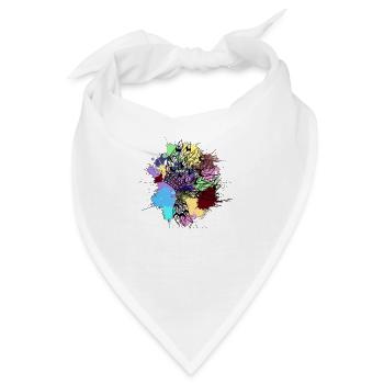 schwarzer indischer Kopfschmuck in leuchtenden Farben - Bandana - Weiß - Vorne