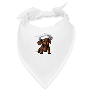 Dachshund Gastronom Hund Kochen Hunde Dackelwelpe - Bandana - Weiß - Vorne