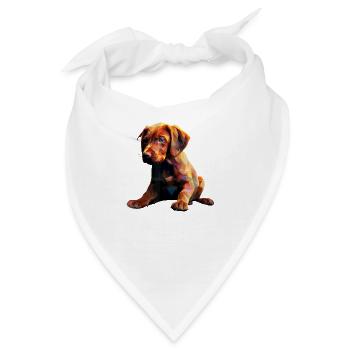 Vizsla Puppy Dog Pop Art - Bandana - Weiß - Vorne