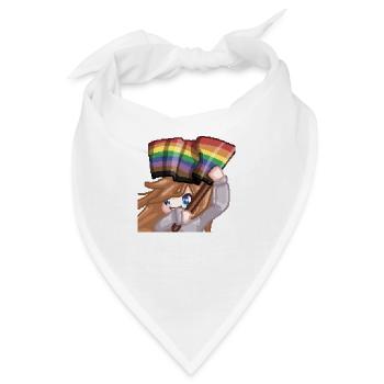 Pillowg1rl Emote mit Prideflagge - Bandana - Weiß - Vorne