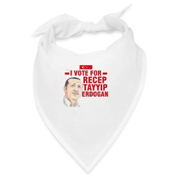 Ich stimme für Recep Tayyip Erdogan - Bandana - Weiß - Vorne
