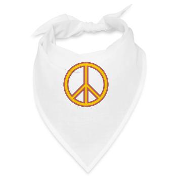 Peace- Zeichen - Bandana - Weiß - Vorne