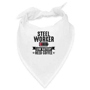 Steel Worker Low Battery Need Coffee - Bandana - Weiß - Vorne