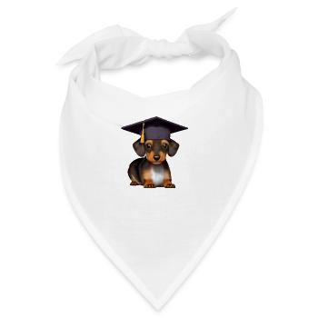 Bachelor Dachshund Schulabschluss Studium Uni - Bandana - Weiß - Vorne