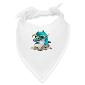 Molo, der gelehrte Delphin - Bandana - Weiß - Vorne