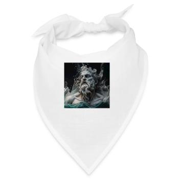 Griechische Poseidon Skulptur - Bandana - Weiß - Vorne