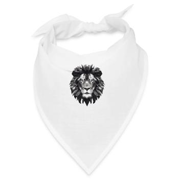 Löwe Geometrisch - Bandana - Weiß - Vorne