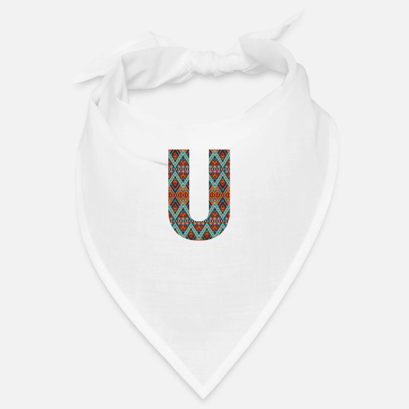 Lettre U- boho design, Monogramme coloré Bandana