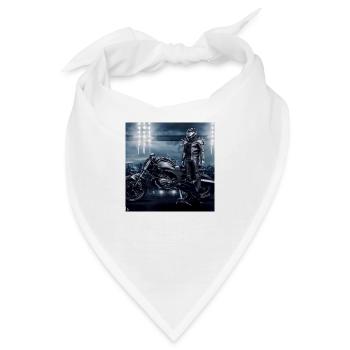 Motorrad digitale Kunst - Bandana - Weiß - Vorne