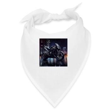 Motorrad digitale Kunst - Bandana - Weiß - Vorne