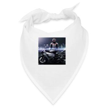 Motorrad digitale Kunst - Bandana - Weiß - Vorne