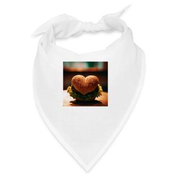 Liebe geht durch den Magen - Bandana - Weiß - Vorne